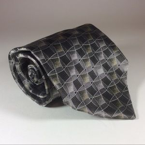 Principe gold silver silk tie